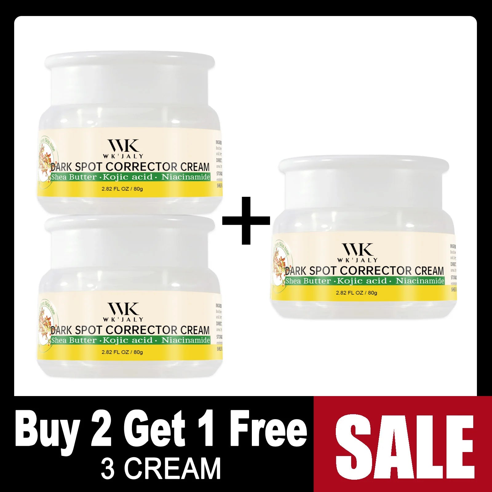 WK JALY Whitening Skin Care Set for All Skin Tone, Moisturizing Face and Body, Remove Acne, Dark Spots, Melanin, Freckles