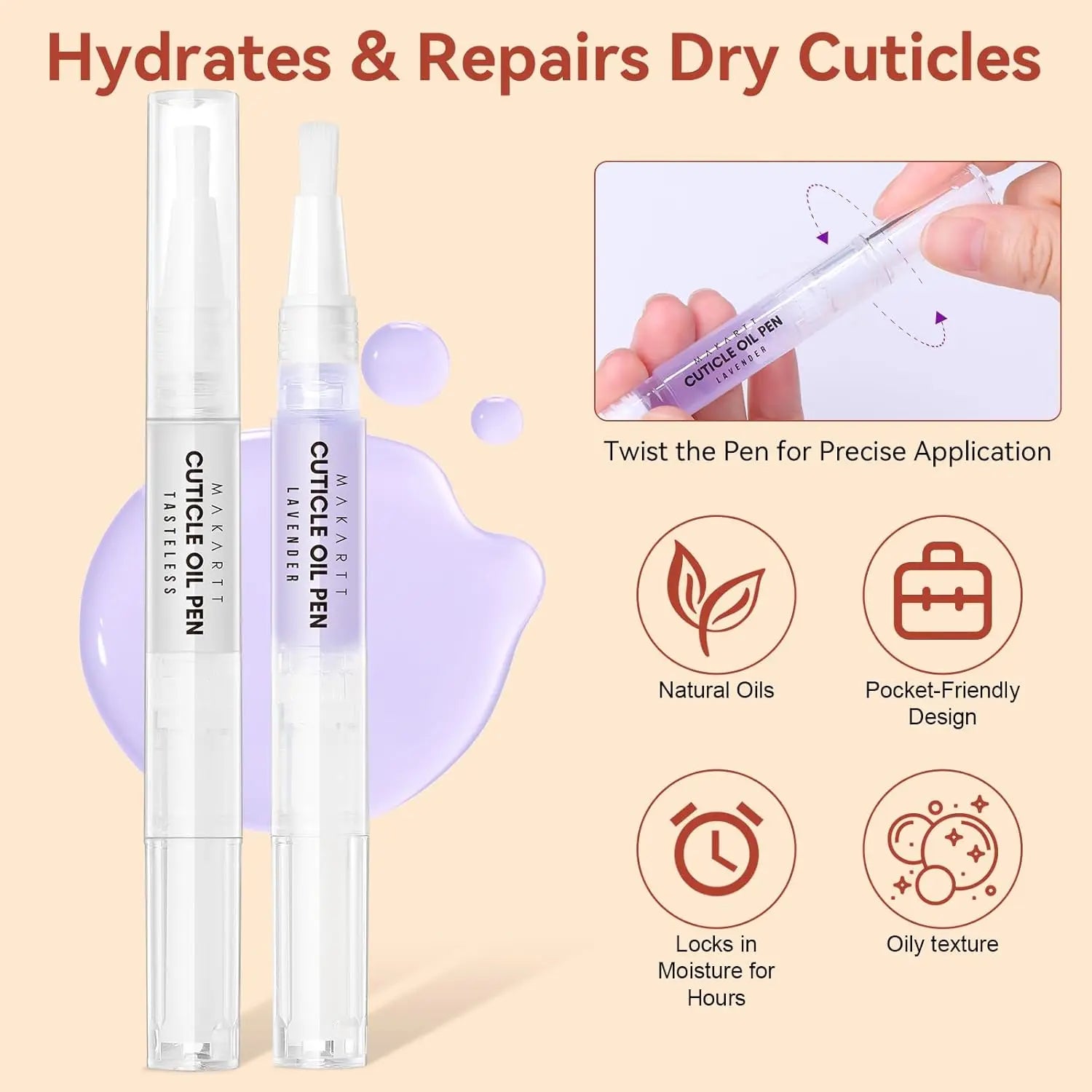 Makartt Cuticle Remover Kit, Manicure Nail Care with Cuticle Oil Pen, Cuticle Trimmer, Nail File & 120ml Cuticle Remover Liquid