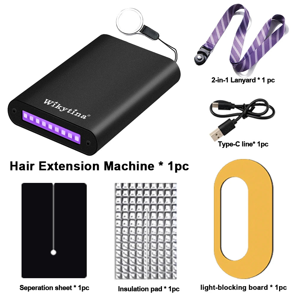 UV Light Hair Extension Kit with UV Glue Tools for Salon  Home Use  Professional Portable Hair Extensions Set for Beauty Use