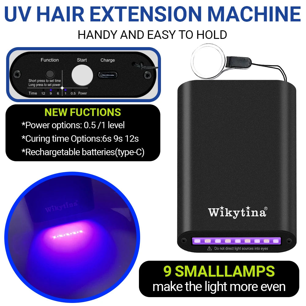 Professional UV Light Hair Extensions Machine Salon Grade Tools UV Curing Adhesive Glue Remover Machine Complete Styling Kit