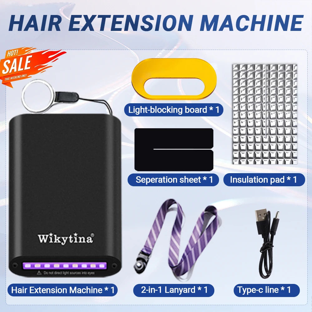 Professional UV Light Hair Extensions Machine Salon Grade Tools UV Curing Adhesive Glue Remover Machine Complete Styling Kit