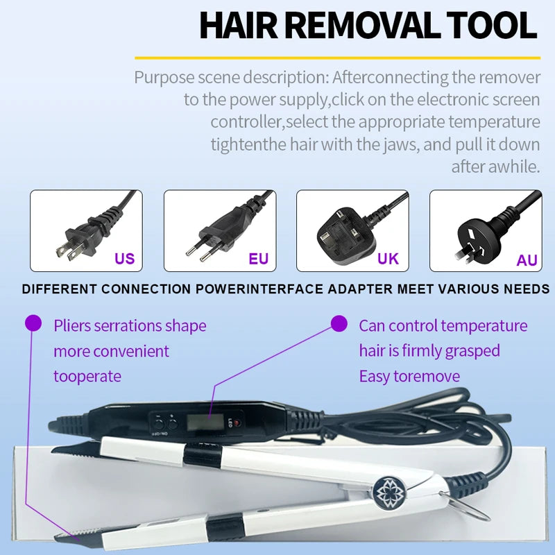 UV Light Hair Extension Kit with UV Glue Tools for Salon  Home Use  Professional Portable Hair Extensions Set for Beauty Use