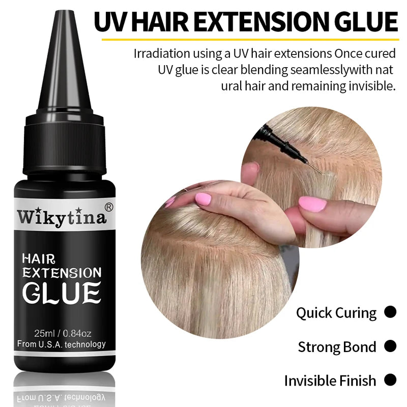 UV Light Hair Extension Kit with UV Glue Tools for Salon  Home Use  Professional Portable Hair Extensions Set for Beauty Use