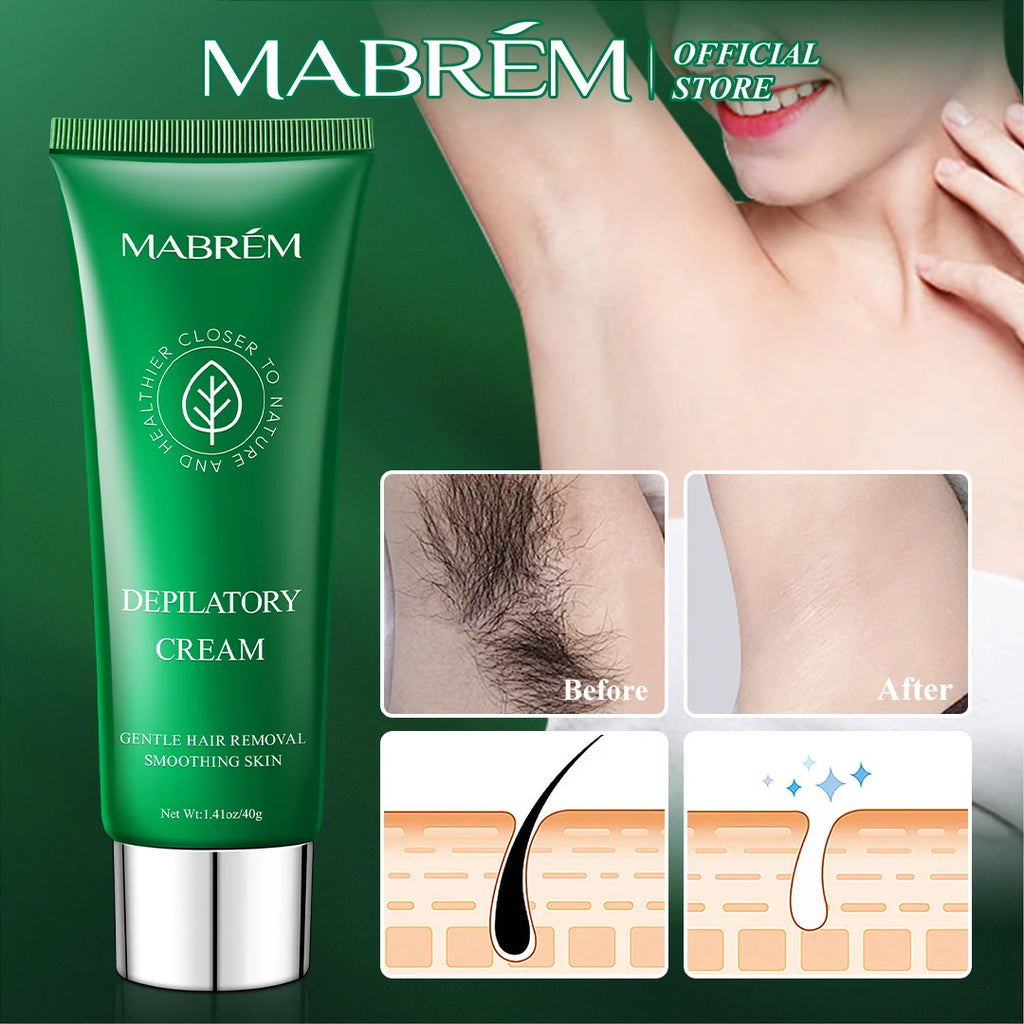 MABREM Hair Removal Cream Painless Hair Remover For Armpit Legs and Arms Skin Care Body Care Depilatory Cream 40g