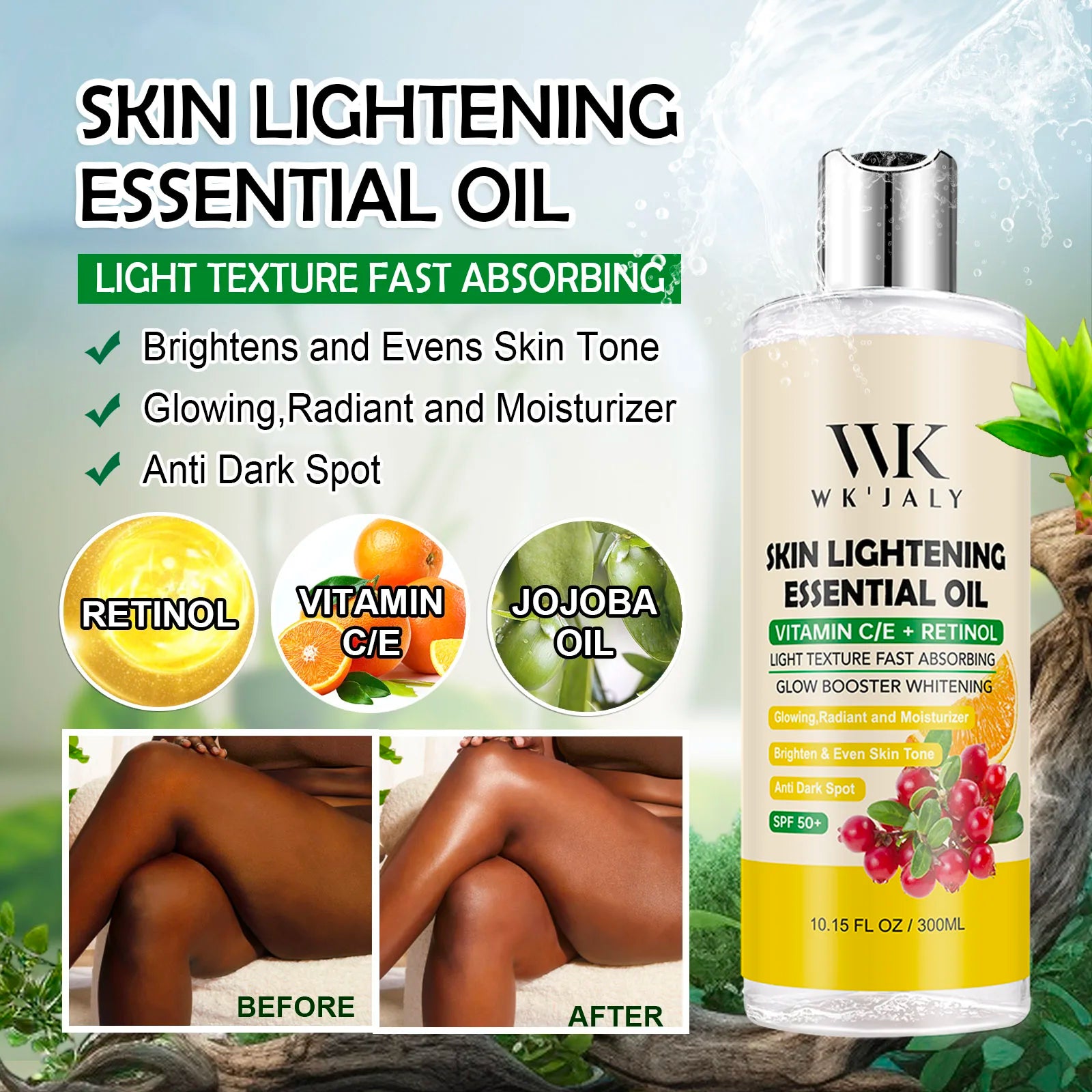 WK JALY Whitening Skin Care Set for All Skin Tone, Moisturizing Face and Body, Remove Acne, Dark Spots, Melanin, Freckles